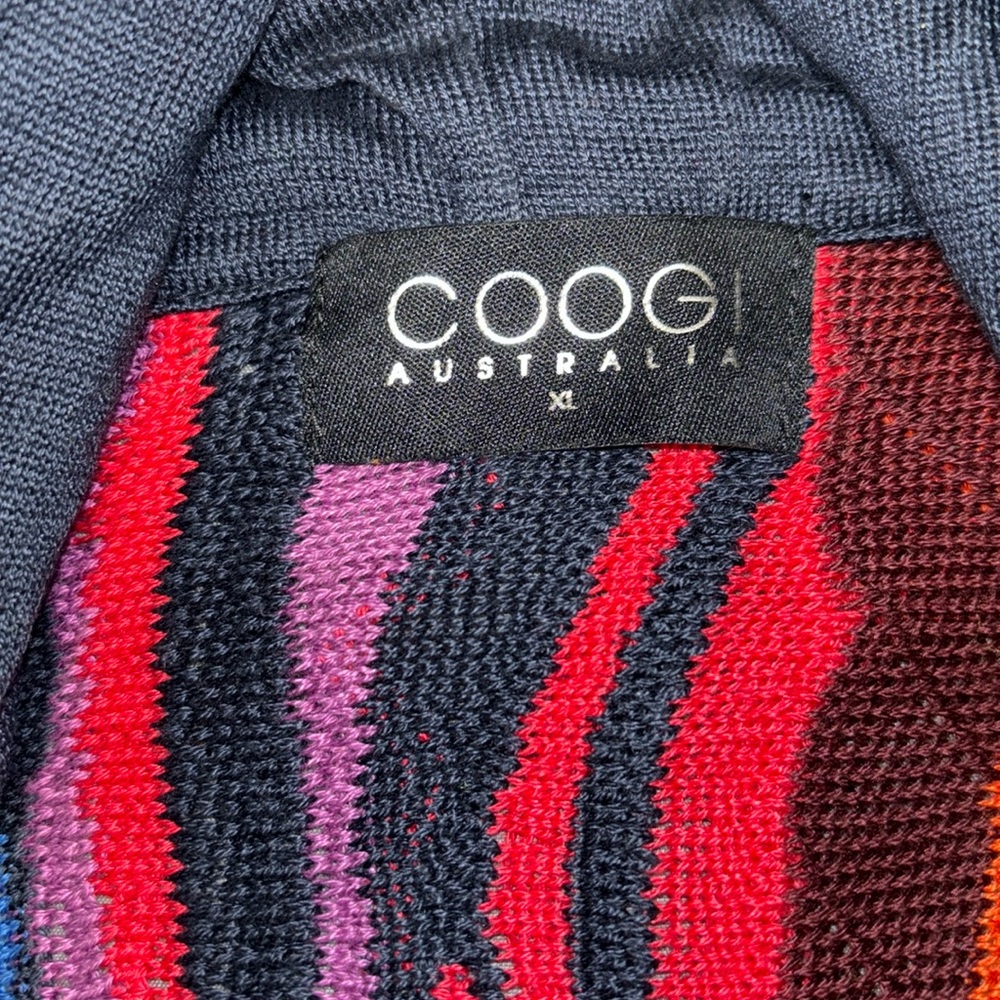 COOGI Australia Men’s Multicolor Knit Sweater - Navy, Red & Purple